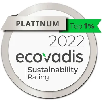 Platinum Medal in the annual EcoVadis assessment of corporate social responsibility (CSR)
